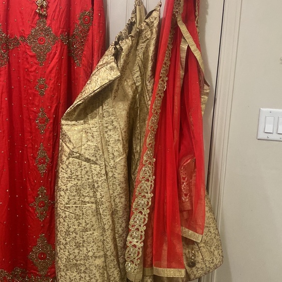 beautiful dress with a long gown and light cancan lehenga - Picture 3 of 6